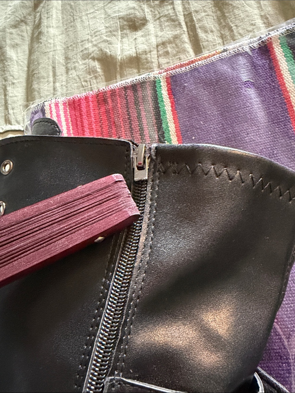 Black Thigh-High Platform Lace-Up Combat Boots - Picture 6 of 6